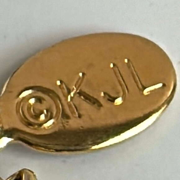 Kenneth Jay Lane Gold Rhinestone Choker Vintage Necklace Signed KJL - Picture 8 of 11